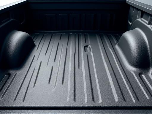 Freshly applied textured spray-in bed liner in a clean truck bed.